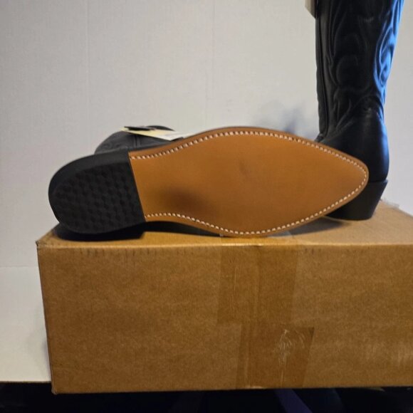 Masterson Boot Company RB885 Men’s 10.5EW Black With Silver Tips Western Cowboy